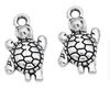 100pcs Silver Plated Tortoise Turtle Charms Pendants for Jewlery Making 21x12mm