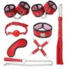 8 Pcs BDSM Bondage Set Kit Menottes Boule Fouet Collier Fétiche Handboeien Outils Sexuels À Vendre Jouets Érotiques T200520