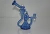 Smoking set, pipe, blue oil rig, glass hookah bong 14mm connector, welcome to order