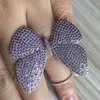 Fashion- size of butterfly ring of sterling silver 925 with the moving butterfly ring with moving wings with color stone wedding jewelry
