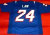 Mit Custom Men Youth women Vintage #24 Ty Law Retro 1995 Game Worn Retro College Football Jersey size s-4XL or custom any name or number jersey