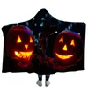 Дети Хэллоуин с капюшоном Пледы Тыква Throw Одеяло с капюшоном Soft Теплый тыквы шерпа руно Snuggle Wrap Одеяло для детей 130см * 150см