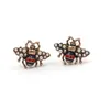 Vintage bee Stud Örhänge söt Pearl Rhinestone Söt Bee Örhänge Present för kärlek Mode smycken Tillbehör