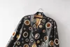 2020 Spring Personality PU Round Hole Women Jacket Gold Black Silver Color Stand Collar Long Sleeve Coat Leather Clothing Top1