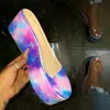 Waterproof Plataforma do salto alto verão PVC 2020 New Shoes Mulheres ao ar livre Praia Sandálias Transparente Antiderrapante Durable Chinelos de Senhoras