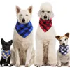 Bandana réversible en coton et lin pour chien, Plaid triangulaire pour animal de compagnie, écharpe, nœud papillon, collier carré, accessoires de décoration pour chien et chat, 283p