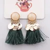 Pendientes colgantes étnicos bohemios para mujer, Pendientes redondos de resina con borlas de verano para joyería de moda, Pendientes oorbellen