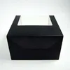 Scatola da regalo in carta nera per feste con finestra in PVC trasparente Scatole per imballaggio cappelli all'ingrosso