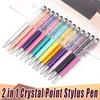 Crystal Fashion Creative Stylus Touch Pen for Writing Stationery Office & School Ballpoint Pen Black Refill 500pcs