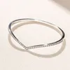 Kvinnor Bröllopsarmband 935 Sterling Silver CZ diamantsmycken för Pandora Sparkling Wishbone Armband Armband med Originallåda