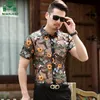 Embroidery Men Transparent Shirt men Puls size Sexy Lace Shirt For Male See Through Mesh Club Party Prom Chemise Homme