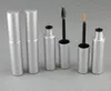 100 stks / partij 8.0ml glanzende zilveren mascara plastic fles verpakking lege crème tube eyeliner