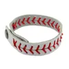 Moda esportes série jóias softball baseball couro corda vermelha pulseira branca atacado