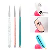 3pcs Manicure Brush Set Nail Art Brushs Thin Liner Drawing Pen Painting Stripes Flower pedicure aluminium alloy Tools