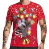 Fashion 3D t shirts print Christmas Men's Womens tshirt Anime Short Sleeve Tees O-neck Tops cartoon tshirt 533 XMAS Gift red