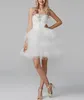 Carino Sweetheart Senza maniche Tulle Zipper Tiers Tiers Short Mini Dress DreamMaid Dress Cocktail Party Dress with Ruffles and Bereing