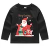 Chrismtas Kleding Kinderen T-shirts Peuter Jongen Gedrukt Pullover Lange Mouwen Zuigeling Meisje Tops Designer Baby Kleding Elanden Tree Santa 24 Designs DW4669