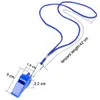 Plastic fluitjes met lanyard 4 packs set voor coach scheidsrechter sport match survival noodsituatie 4 kleuren zwart blauw geel rood