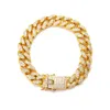 Модные мужские браслеты 14 тыс. Золотых цепей кубинские браслет Bracelet Punk Hip Hop Jewelry Gold Silver Color Designer Bracelet Men для 310Y