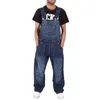 Mode Man Casual Losse Pocket Jeans Overalls Comfortabele Denim Jumpsuits Bib Broek Baggy Jean Mans Blauw Broek