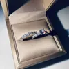 WholesaleWieck Couple Rings Luxury Jewelry 925 Sterling Silver Round Cut White Topaz CZ Diamond Gemstones Women Wedding Bridal Ring Set Gift