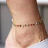 보헤미안 아크릴 화려한 구슬 anklets 여성을위한 미니멀리스트 골드 수제 민족 anklet 발 보석 액세서리 2019 새로운