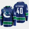 Temporada 50 Parche S-6XL 40 Elias Pettersson Vancouver Canucks 18 Jake Virtanen 6 Brock Boeser Camisetas de hockey personalizadas Hombres cosidos Mujeres Jóvenes