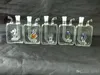 Platte glazen sigaretten waterpijpen groothandel glazen bongs olieverbrander glazen waterleidingen olieligingen roken gratis