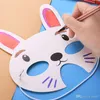 Kinder-Graffiti-Maske, DIY, blanko, bemalt, Gesichtsteil, Kindergarten, Cartoon-Tier, Zeichenmaterial, Ostern, dicke Karte, Dekoration, Zubehör 0 56hbC1