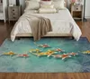Custom 3D Floor Wallpaper Nine Fish Figure 3D Floor Bathroom Bedroom Hotels PVC Floor Sticker Painting Mural Wallpaper Waterproof