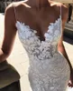 Berta Perlen-Spaghettiträger-Spitze-Brautkleid 2019 Wunderschönes 3D-Blumenapplikationen Boho-Brautkleid rückenfreies Trompeten-Brautkleid