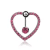 Mode amour coeur inversé nombril anneaux barre plaqué argent Piercing chirurgical Sexy bijoux de corps pour les femmes CZ nombril piercing