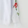 スウェットシャツ新しい子供用服の春の女の子長袖の子供のための白いスウェットシャツカジュアルカジュアルコットンの花