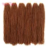 Dreadlocks ombre rubio Extensiones de cabello de ganchillo tejido de cabello sintético de color puro Cabello trenzado de 18 pulgadas Sister Micro Locks recto 27 hilos