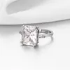 Choucong Princess Cut Ring White Gold Filled Crystal CZ Engagement Band Ringar För Kvinnor Bröllop Bröllop Smycken Present