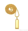 Cube Bar Bullion Necklace Pendant Gold Plated Star Men Hip Hop Dance Charm Franco Chain Hip Hop Golden Jewelry for Gifts3092601