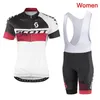 Sommar Scott Kvinnor Cykling Jersey Bib / Shorts Set MTB Bike Kläder Andningsbara Cykel Kläder Kort Maillot Culotte Y21031911