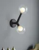 applique da parete a LED Nordic Nero / Oro sfera di vetro di soggiorno applique ristorante corridoio infissi comodino camera da letto della lampada da parete creativa MYY