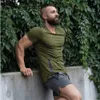 New Trend Casual T-shirt Gym Black white Army green Breathable Men T Shirt Short Sleeve High Quality Men clothing With M-XXL