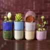 Ice Cracked Mini Ceramic Flower Pot Colorful Cute Flowerpot For Desktop Decoration Meaty Potted Plants Planters 8 Colors7111587