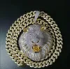 Iced Out Pendant Cuban Link Chain Big Pendants Mens Jewelry Hip Hop Luxury Designer Necklace Bling Diamond Lion Animal Rapper DJ Accessories