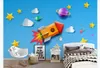 Stereo 3D personalizzati murale carta da parati moderno stile nordico cartone animato cielo stellato per bambini camera da letto a muro per TV campiture