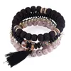 Mode Multicolor Kralen Strengen Handgemaakte Kralen Armband Multilayer Tassel Charms Armbanden voor Dames Boho Vintage Etnische Sieraden