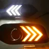 2Pcs Fit for Honda HRV HR-V EU 2018 2019 White/Yellow LED Daytime Running Lights DRL Fog Lamps With Turn Signals