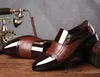 Fashion patchwork designer formal mens dress shoes genuine leather black wedding male shoes office shoe