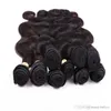 Onda Do corpo Feixes de Cabelo 100% Cabelo Humano Tece Extensões de Cabelo Peruano Brasileiro Cor Natural Preto 12-28 Polegadas, Livre DHL