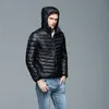 Homem inverno outono jaqueta branco pato para baixo jaquetas homens com capuz ultra luz descendente jaquetas aquecidas outwear casaco parkas ao ar livre