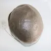 رقيقة من البشرة رجال كامل pu toupee للرجال Naural الأسود البشري الشعر الاستبدال نظام الاستبدال لا شيء lace6084376