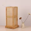 Japan Style Bamboo Table Lamp Handmade Wood Desk Light Hotel Cafe Bistro Bar Restaurant Sitting Room Bedside Creative Wooden Lighting