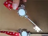 sublimation clé en métal du père noël avec une corde de neige rouge transfert à chaud impression des cadeaux en blanc sur commande de noël nouveau style de noël